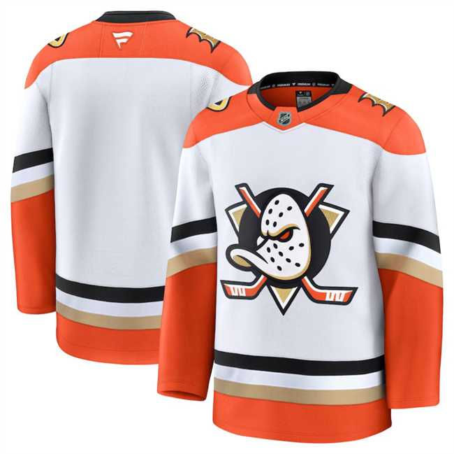 Mens Anaheim Ducks Custom White 2024-25 Away Stitched Hockey Jersey->customized nhl jersey->Custom Jersey